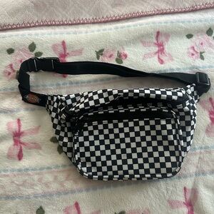 Dickies Checkered Black and White Fanny Pack